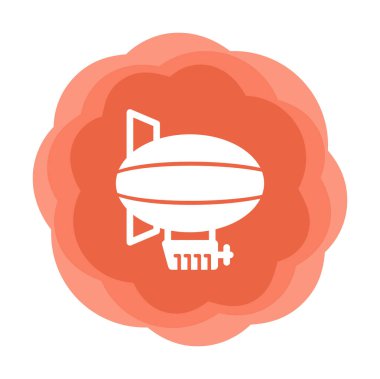 zeplin simgesi, beyaz arkaplanda izole edilmiş düz stil zeplin