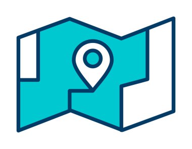 GPS konum vektörü simgesine sahip harita