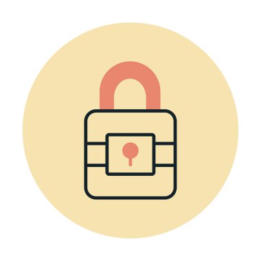 Beyaz arkaplanda asma kilit vektör çizimi