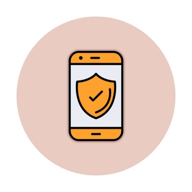 Güvenlik Düz simgesi, Kalkanlı Telefon 