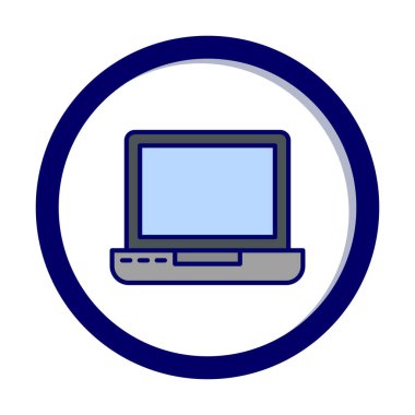 Dizüstü bilgisayar simgesi vektör çizimi