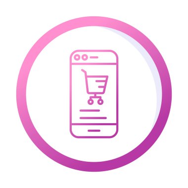 Basit Çevrimiçi Telefon Pazarlama simgesi, vektör illüstrasyonu