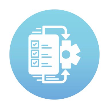 Çalışma akışı simgesi tasarımı, vektör illüstrasyonu                            