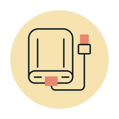 harici sabit disk simgesi, vektör illüstrasyonu basit tasarım