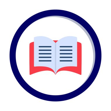 Basit Açık Kitap simgesi, vektör illüstrasyonu
