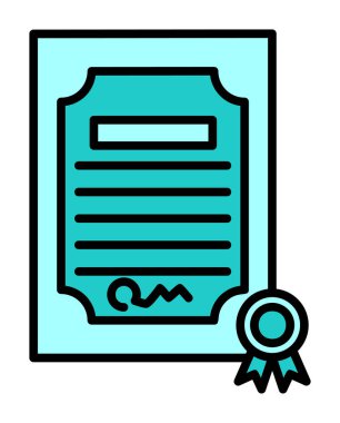 Sertifika vektör simgesi modern basit illüstrasyon 