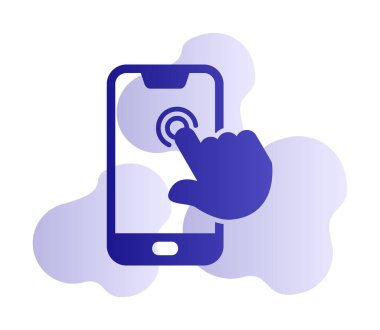 dokunmatik ekran simgesi, vektör illüstrasyonu 