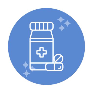 Düz tarzda ilaç şişesi simgesi 