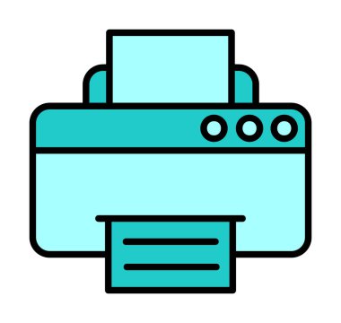 yazıcı simgesi web basit illüstrasyon