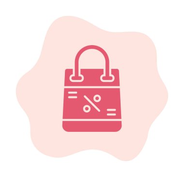 İndirim ve alışveriş çantası vektör çizgisi simgesi, satış konsepti                       