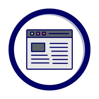 Web sayfası simgesi, vektör illüstrasyonu basit tasarım