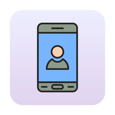 Mobil Kullanıcı simgesi vektör çizimi