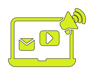 Beyaz arkaplanda Sosyal Medya Pazarlama vektör çizimi