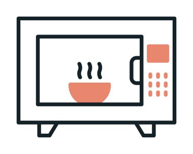 mikrodalga fırın ağı basit simge illüstrasyonu