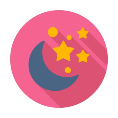 Ay ve yıldızlar. Web simgesi basit illüstrasyon