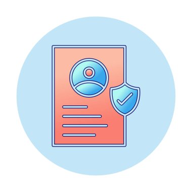 İşaretli işaret simgesi, vektör illüstrasyonlu profil belgesi