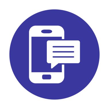 Basit sohbet simgesi, konuşma balonu, vektör illüstrasyonu