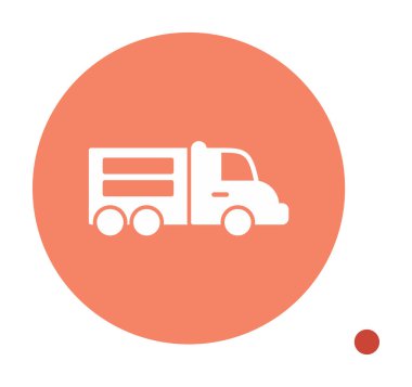 Web ve mobil uygulama tasarımınız için kamyon simgesi vektörü, dağıtım kamyonu logosu konsepti