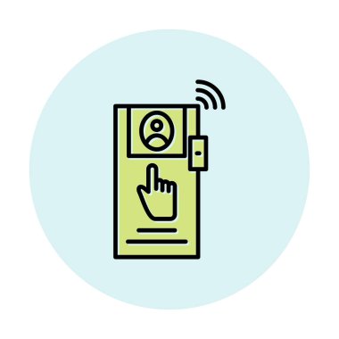 Kapı Kamera simgesi vektör illüstrasyonu 