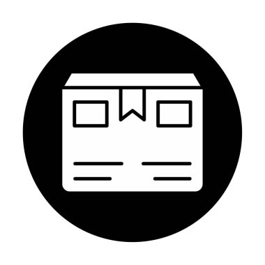 Teslimat kutusu simgesi, vektör illüstrasyonu basit tasarım