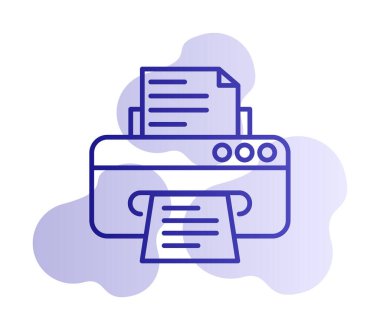 yazıcı simgesi web basit illüstrasyon