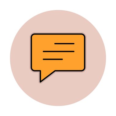 Basit sohbet simgesi, konuşma balonu, vektör illüstrasyonu