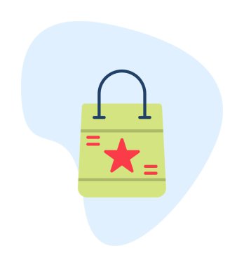 Alışveriş poşeti simgesi, vektör illüstrasyonu basit tasarım