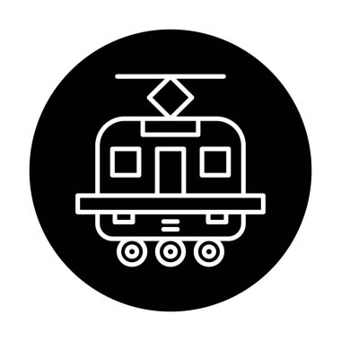 Tramvay simgesi. Moda Tramvay işareti logosu