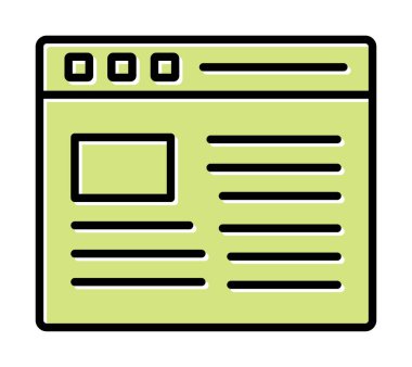 Web sayfası simgesi, vektör illüstrasyonu basit tasarım