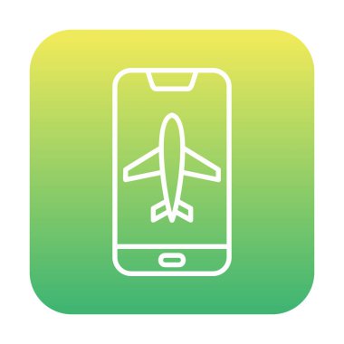 Akıllı telefon ekranında uçak kipi, vektör illüstrasyonu 