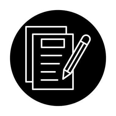 Basit not defteri arayüzü simgesi, vektör illüstrasyonu