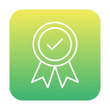 Onaylanmış madalya simgesi, vektör illüstrasyonu.