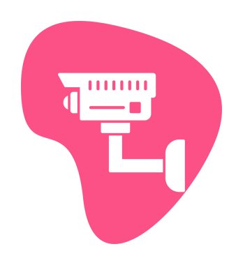 Basit bir CCTV kamera simgesi, vektör illüstrasyonu