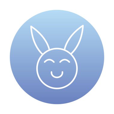 Şirin gülümseyen tavşan ikonu, vektör çizimi 