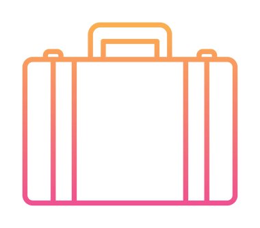 Evrak çantası vektör düz simgesi. İş durumu simgesi, bavul emojisi, vektör illüstrasyonu