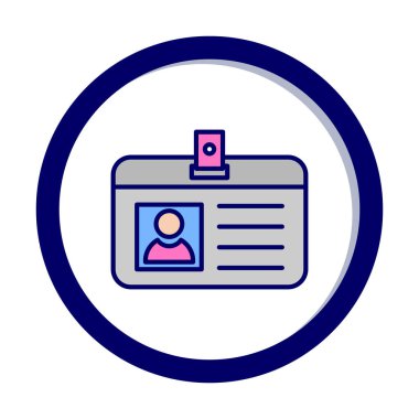 Arkaplanda kimlik kartı simgesi düz biçimi