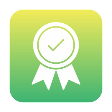 Onaylanmış madalya simgesi, vektör illüstrasyonu.