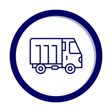 Web ve mobil uygulama tasarımınız için kamyon simgesi vektörü, kargo kamyonu logosu konsepti