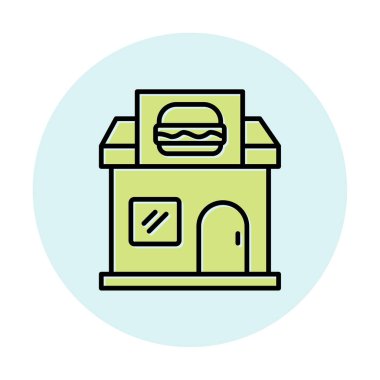  Gıda dükkanı web simgesi, vektör illüstrasyonu