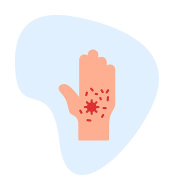 kirli el simgesi, vektör illüstrasyonu