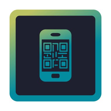 Akıllı telefon ekranındaki qr kodu beyaz arkaplanda izole edilmiş