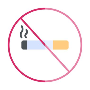 Beyaz arkaplanda sigara içme vektörü illüstrasyonu yok