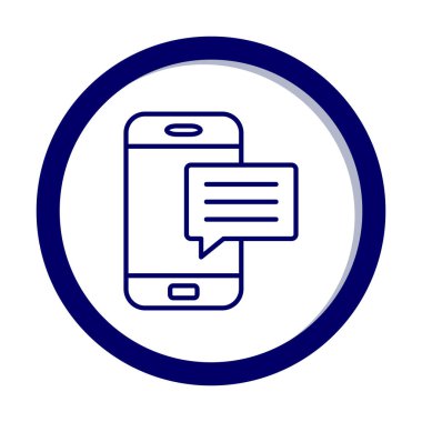 Basit sohbet simgesi, konuşma balonu, vektör illüstrasyonu