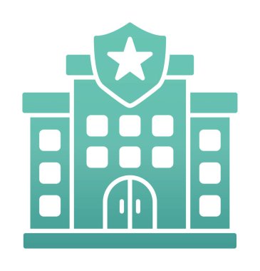 Polis karakolu simgesi, vektör illüstrasyonu basit tasarım