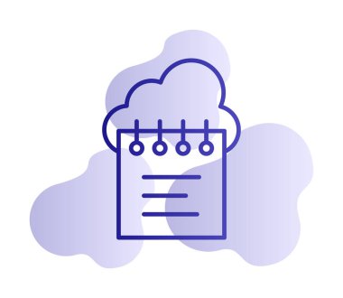 bulut veri çizgisi ikonu vektör illüstrasyonu