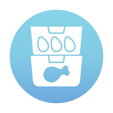 yiyecek kabı ikonu vektör illüstrasyonu