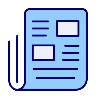 Haber kağıdı simgesi, vektör illüstrasyonu basit tasarım