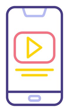 Video simge vektör çizim oynamak