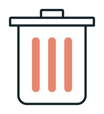 Çöp kutusu simgesi, çöp kutusu simgesi, renkli vektör illüstrasyonu