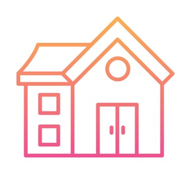 Eve. Web simgesi basit illüstrasyon